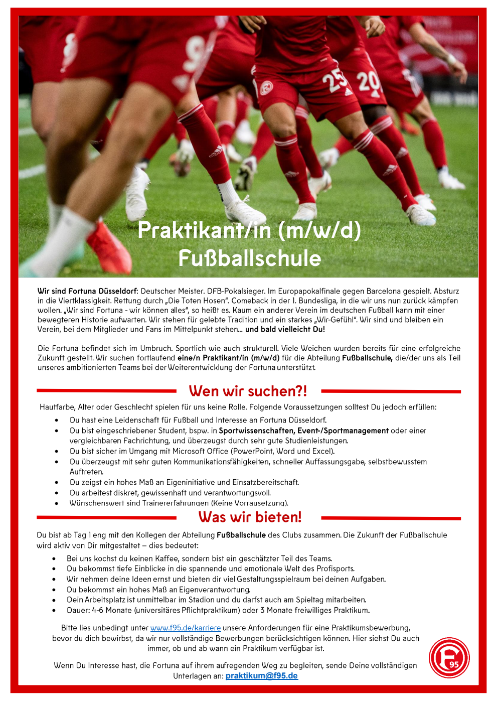 Vorlage Ausschreibung Praktikanten